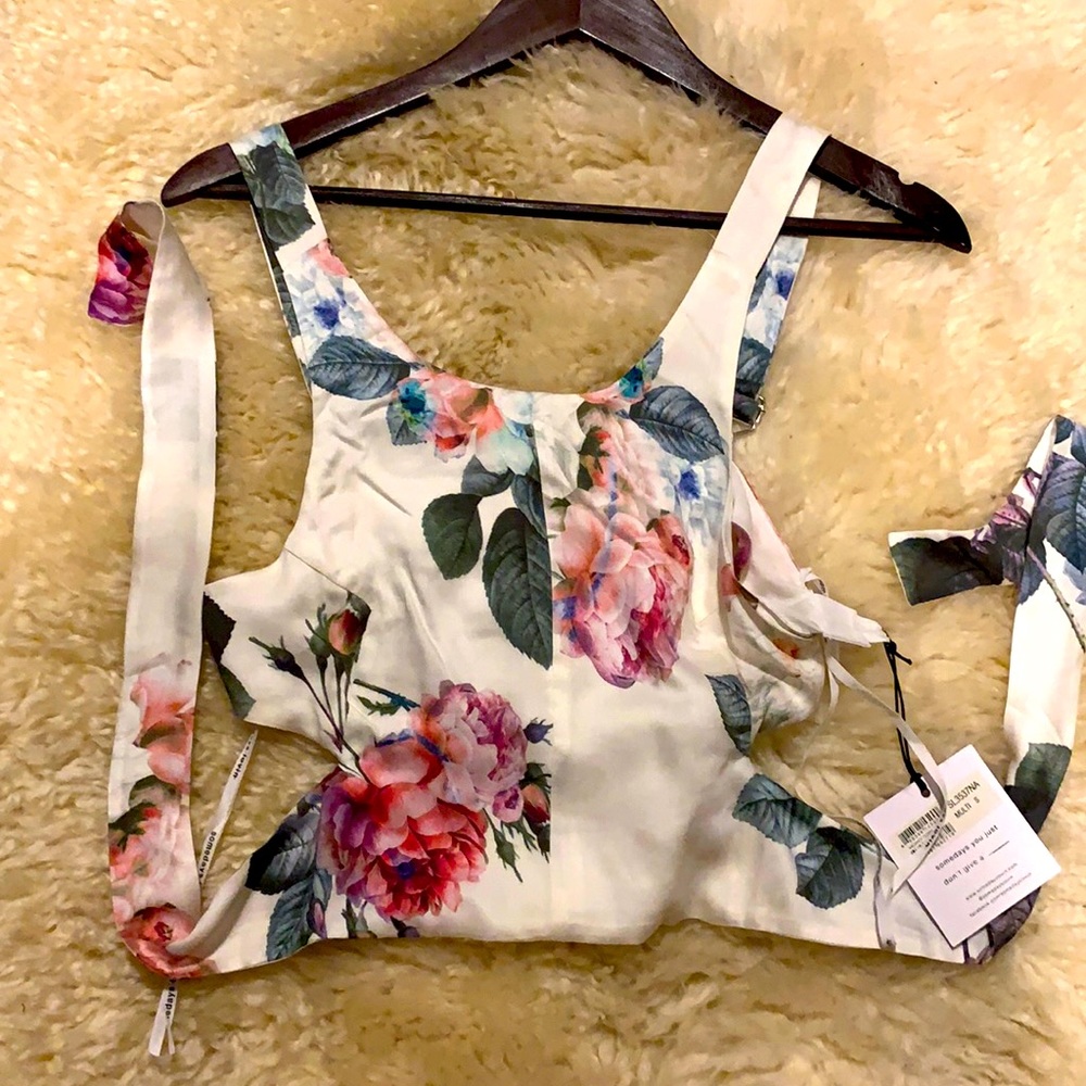 NWT Halter with delicate floral print